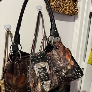 Studded Camouflage Women's Bag
